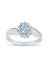 nice white gold oval aquamarine gemstone baby birthstone ring